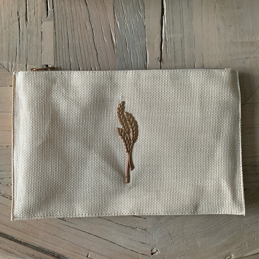Chanel Woven Paper Wheat Pouch with Zipper